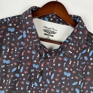 Straight Down Performance Polo Shirt Mens XL Tiki Tropical Golf Chumash Casino